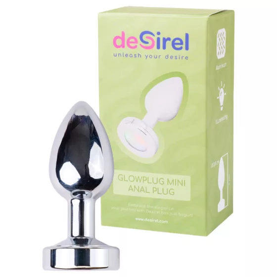 Desirel GlowPlug - Illuminating Anal Plug - Small (Silver)