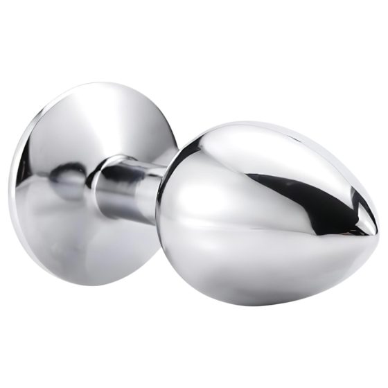 Sunfo - Metal Anal Plug with Green Gem (Silver)