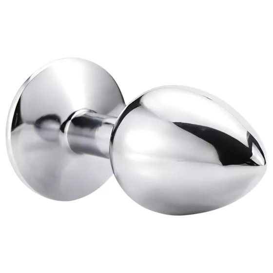 Sunfo - metal anal plug with blue gem (silver)