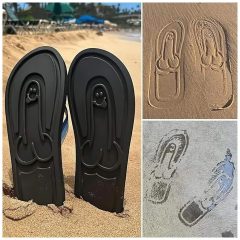 Black Flip-Flop Sandals with Whistle Sole