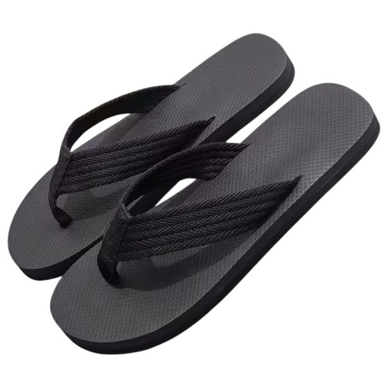 Black Flip-Flop Sandals with Whistle Sole