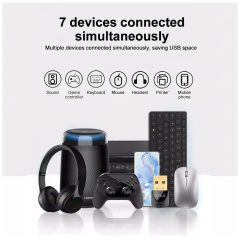 Bluetooth 5.4 USB Adapter for Up to 7 Devices