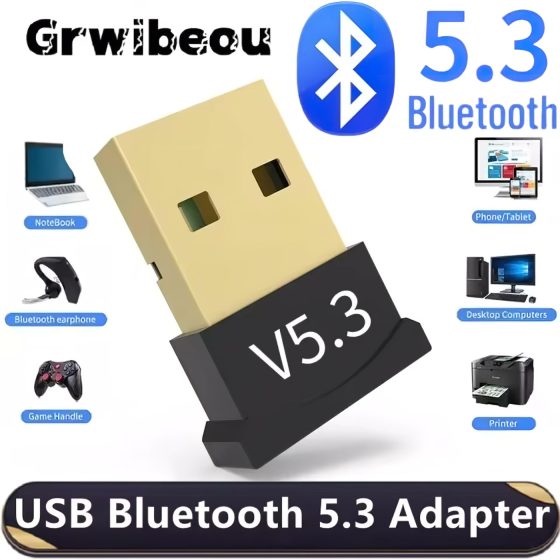 Bluetooth 5.3 USB Adapter for Up to 6 Devices