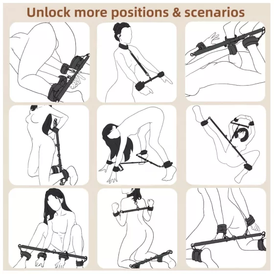 Lonely - Adjustable Spreader Bar and Cuffs (Black)