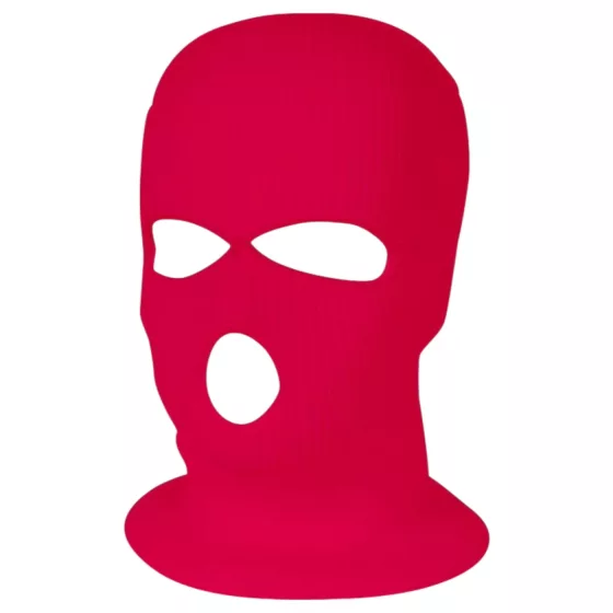 Balaclava - knitted hood with 3 openings (dark pink)
