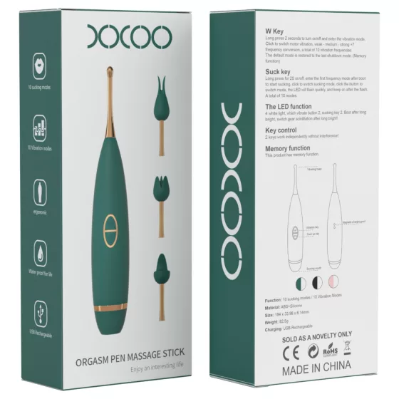 Lonely - clitoral vibrator - 3‑piece set (green)