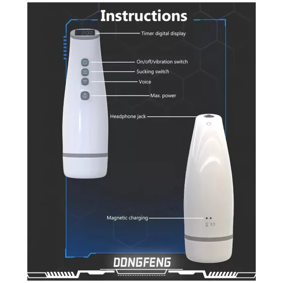 Lonely - Suction & Warming Masturbator with Sound Effects (White)
