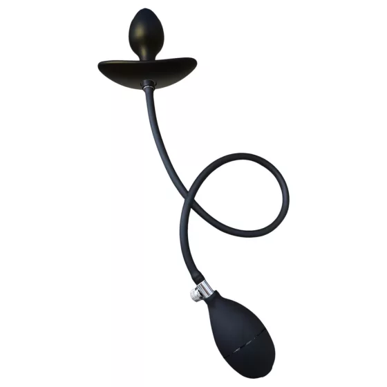 Kangvo - magnetic inflatable anal plug with roller ball (black)