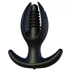 Kangvo - magnetic, inflatable ribbed anal plug (black)