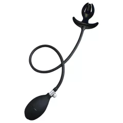 Kangvo - magnetic, inflatable ribbed anal plug (black)