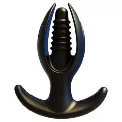 Kangvo - magnetic, inflatable ribbed anal plug (black)