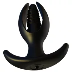 Kangvo - magnetic, inflatable ribbed anal plug (black)