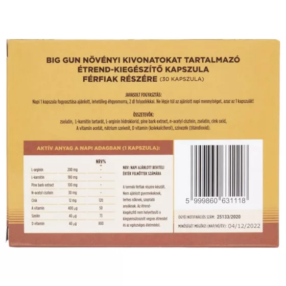 Big Gun - Men's Dietary Supplement Capsules (30 Count)