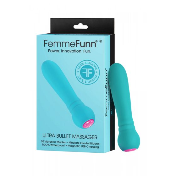 FemmeFunn Ultra Bullet - premium cordless wand vibrator (turquoise)