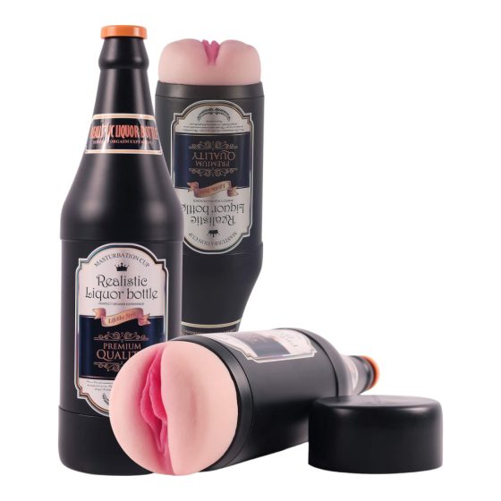 Lonely - lifelike faux punch in a beer bottle (natural black)