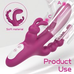   Sex HD Joker - Rechargeable, Waterproof Triple Vibrator (Purple)
