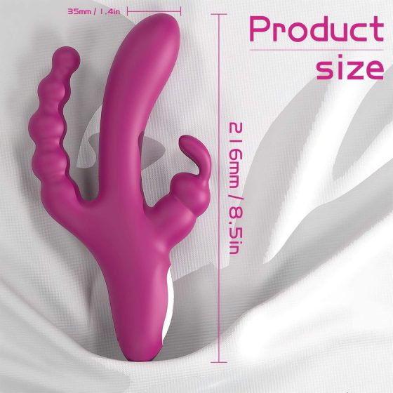 Sex HD Joker - Rechargeable, Waterproof Triple Vibrator (Purple)