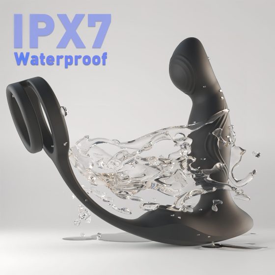 Sex HD Virgil - Prostate Vibrator with Penis & Testicle Ring (Black)