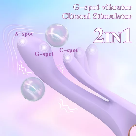 Kaethe Vibrator with Clitoral Arm - Purple Sensation