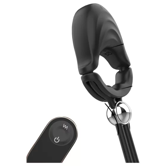 Sex HD - adjustable vibrating penis ring with remote control (black)