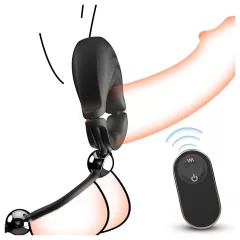   Sex HD - adjustable vibrating penis ring with remote control (black)