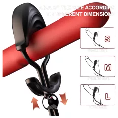   Sex HD - adjustable vibrating penis ring with remote control (black)