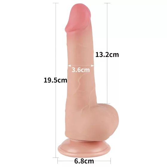 Lovetoy Sliding-Skin - Suction Cup Dual-Layer Dildo - 7.7 (Natural)"