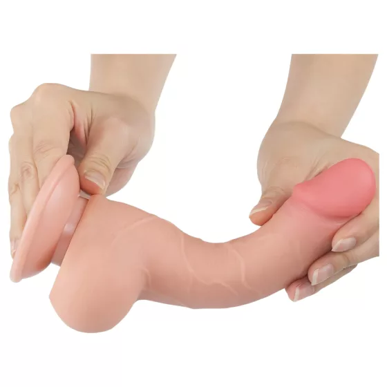 Lovetoy Sliding-Skin - Suction Cup Dual-Layer Dildo - 7.7 (Natural)"