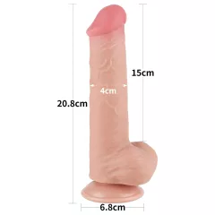   Lovetoy Sliding-Skin - Dual-Layer Dildo with Balls - 20.8cm (Natural)