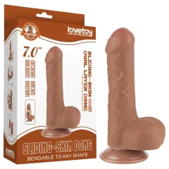   Lovetoy Sliding-Skin - Twin-Layer Dildo with Balls - 7.2 (Natural)"