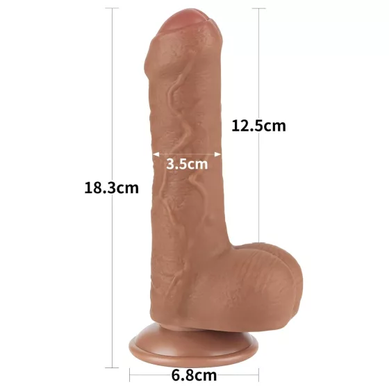 Lovetoy Sliding-Skin - Twin-Layer Dildo with Balls - 7.2 (Natural)"