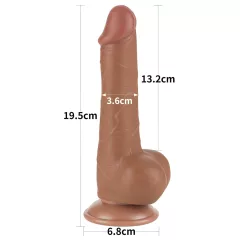   Lovetoy Sliding-Skin - Dual Layer Dildo with Balls - 19.5cm (Natural)