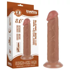   Lovetoy Sliding-Skin - Suction Cup Dual-Layer Dildo - 20cm (Natural)