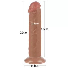   Lovetoy Sliding-Skin - Suction Cup Dual-Layer Dildo - 20cm (Natural)