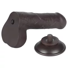  Lovetoy Sliding-Skin - Dual-Layer Dildo with Balls - 18.3cm (Brown)