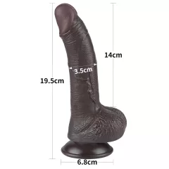 Lovetoy Dual-Layer Suction Cup Dildo - 19.5cm (Brown)
