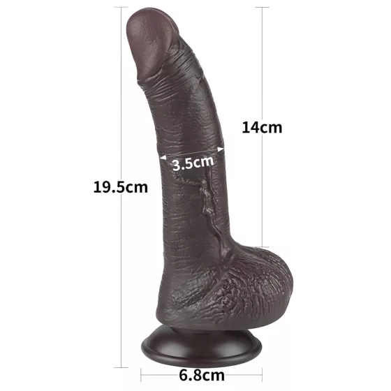 Lovetoy Dual-Layer Suction Cup Dildo - 19.5cm (Brown)
