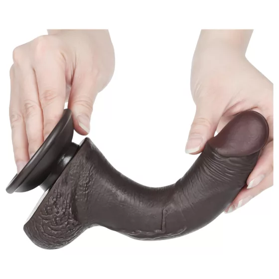 Lovetoy Dual-Layer Suction Cup Dildo - 19.5cm (Brown)