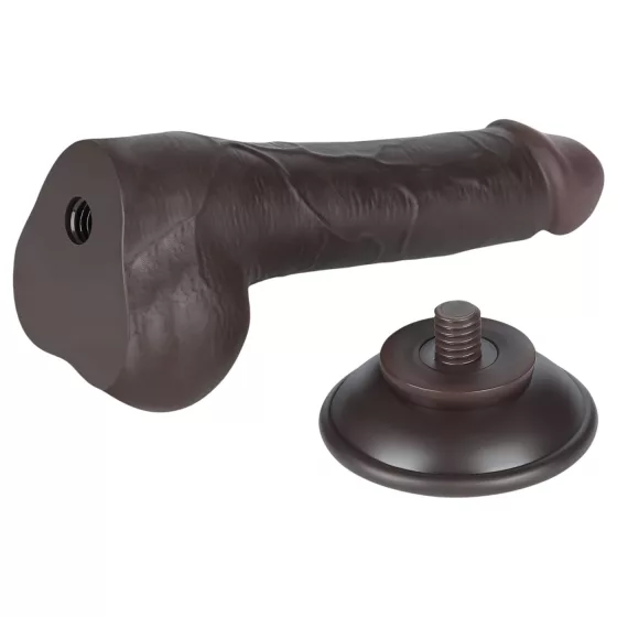 Lovetoy Sliding-Skin - Dual-Layer Testicle Dildo - 19.5cm (Brown)