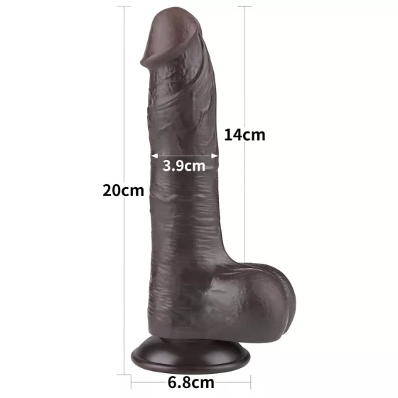 Lovetoy Sliding-Skin - Dual-Layer Testicle Dildo - 20cm (Brown)