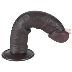  Lovetoy Sliding-Skin - Suction Cup Dual-Layer Dildo - 20cm (Brown)