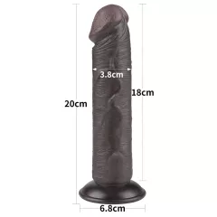   Lovetoy Sliding-Skin - Suction Cup Dual-Layer Dildo - 20cm (Brown)