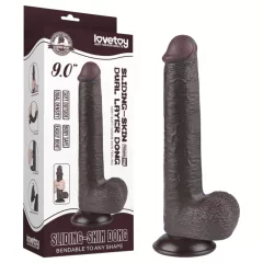   Lovetoy Sliding-Skin - Suction Cup Double-Layer Dildo - 20.8cm (Brown)