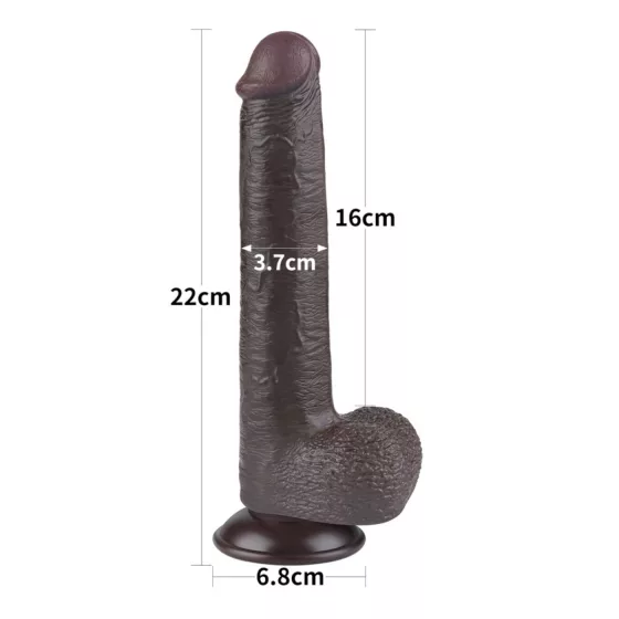 Lovetoy Sliding-Skin - Suction Cup Double-Layer Dildo - 20.8cm (Brown)