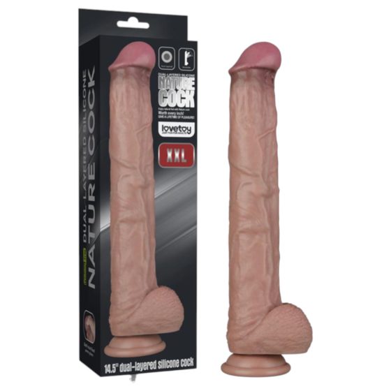 Lovetoy - dual-layer XXL dildo - 36.5 cm (natural)