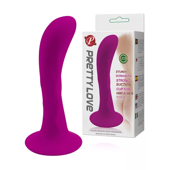 Pretty Love Baile - Suction Cup Curved Anal Plug (Pink)