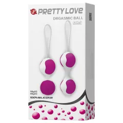   Pretty Love Orgasmic - Adjustable Kegel Ball Set (White-Purple)