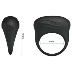   Pretty Love Bertram - Waterproof, Vibrating Cock Ring (Black) 
