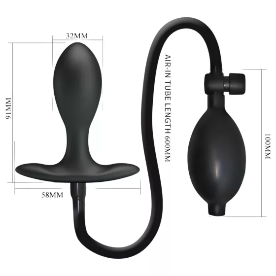 Pretty Love - Inflatable Anal Expander with Internal Ball (Black)