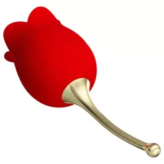 Pretty Love Rose Lover - Tongue 2in1 Clitoral Vibrator (Red)
